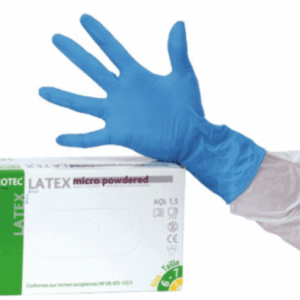 GANTS LATEX BLEUS PEU POUDRÉS