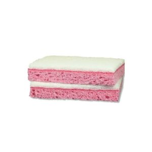 TAMPON ABRASIF BLANC SUR ÉPONGE ROSE GRAND MODÈLE